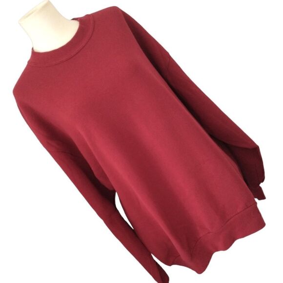 Vintage 90s Jerzees Blank Sweatshirt Pullover 2X Red 2XL USA Mens Womens Fleece. - Picture 4 of 15